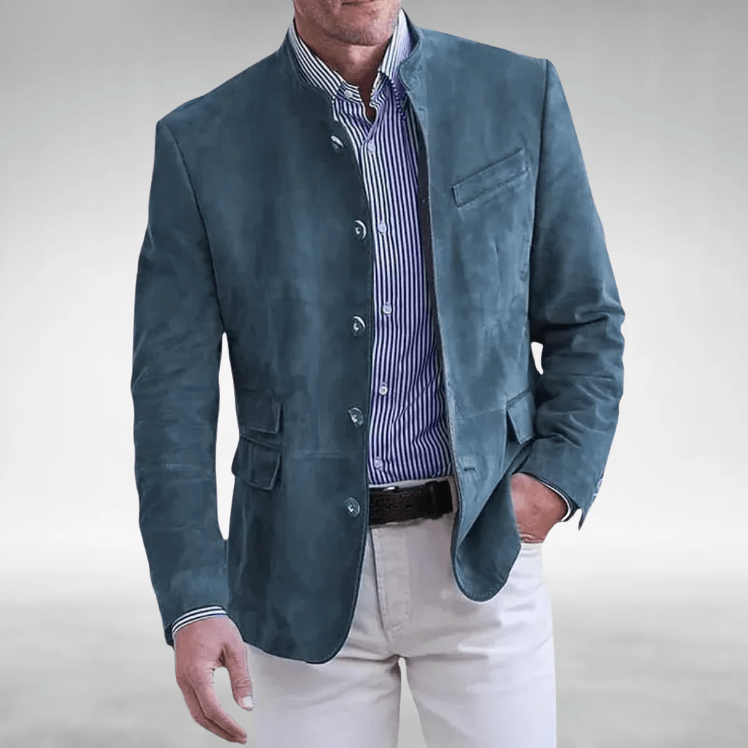 Lucien Mandarin Collar Blazer