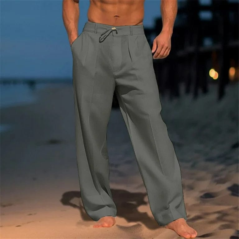 Leonardo Drawstring Linen Trousers