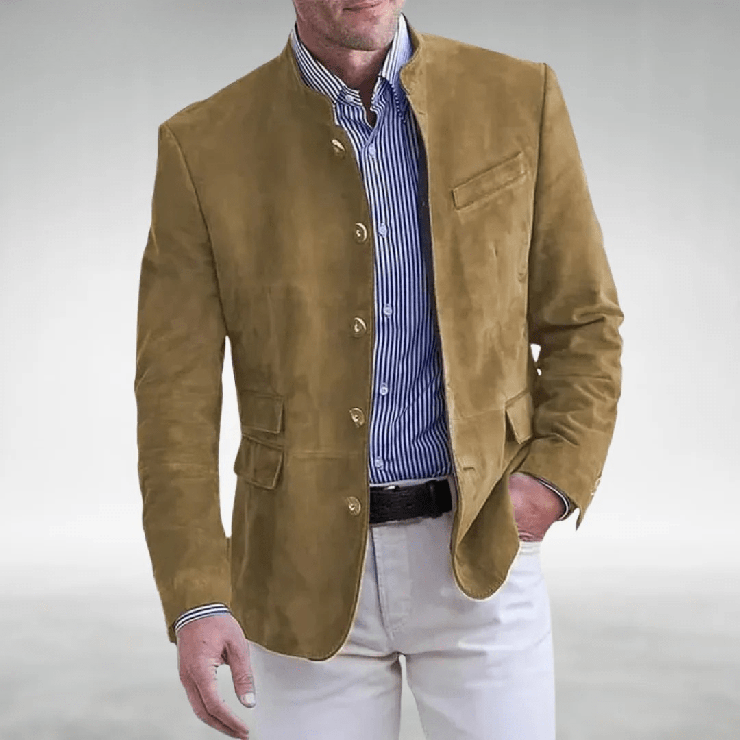 Lucien Mandarin Collar Blazer