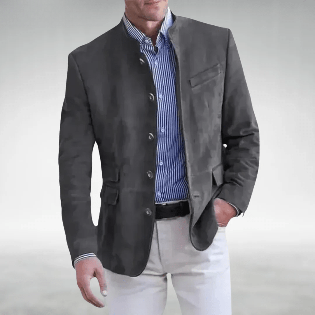 Lucien Mandarin Collar Blazer